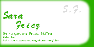 sara fricz business card